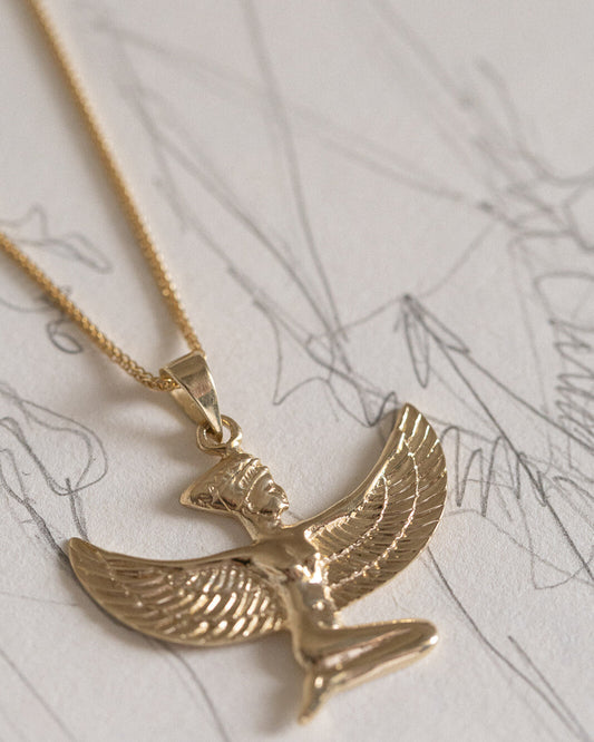 Golden goddess "Isida" necklace