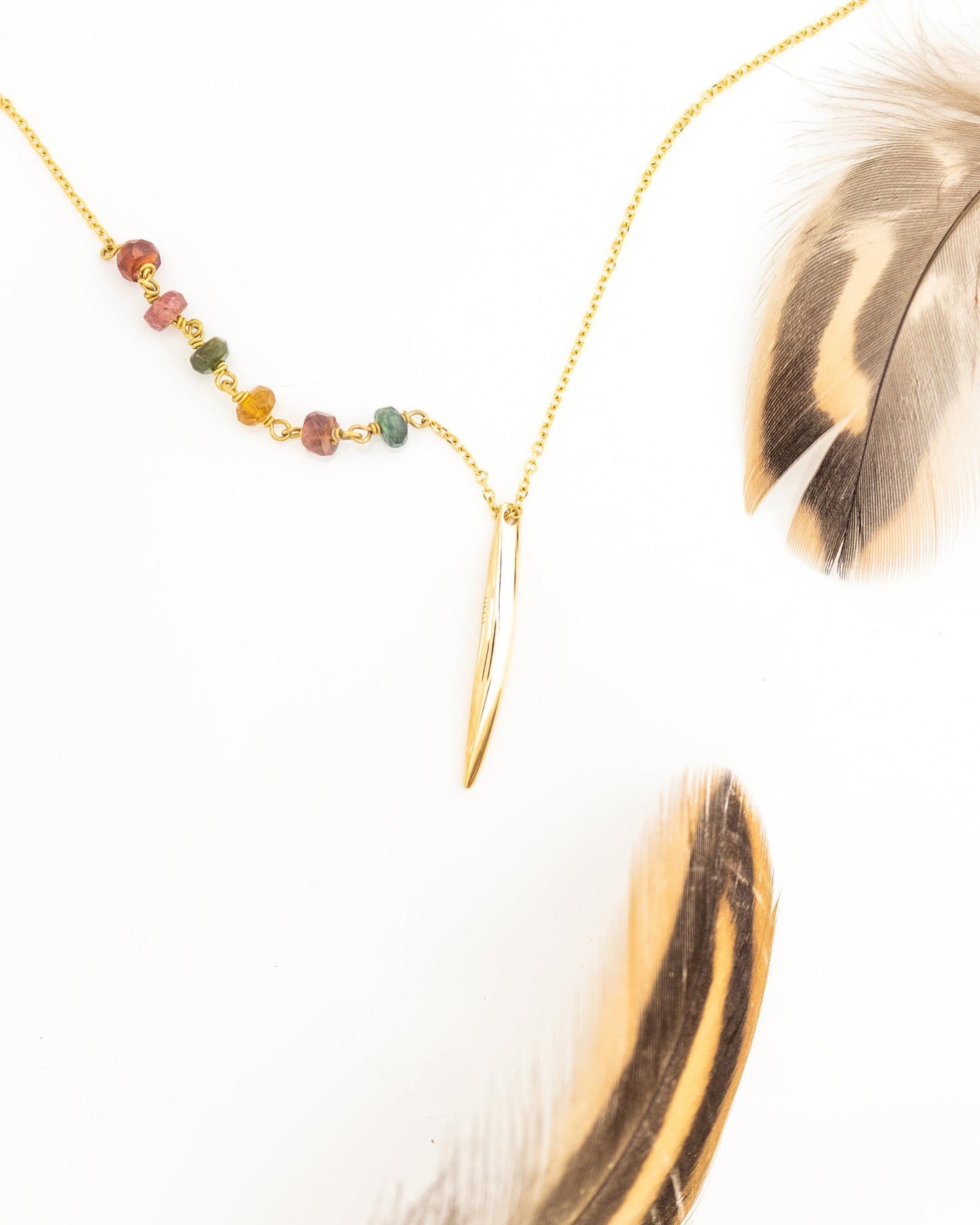 Handmade Tourmaline Needle Necklace