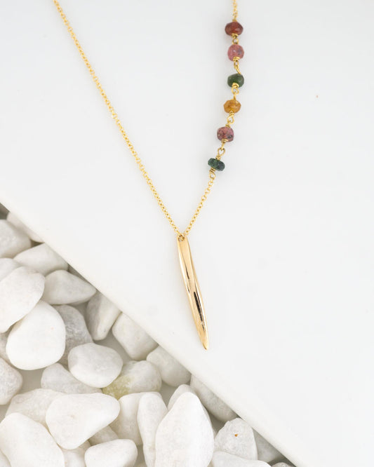 Handmade Tourmaline Needle Necklace