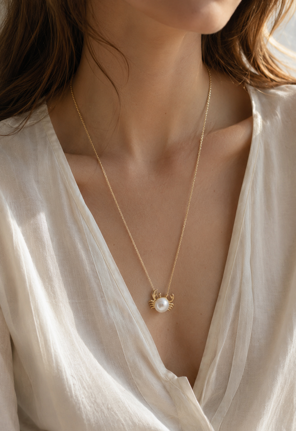 Pearly Crab Necklace
