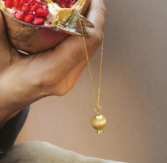Gold Pomegranate Pendant Necklace