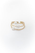 Load image into Gallery viewer, Triple multi-wire Pearl ring
