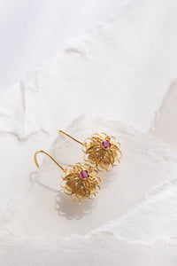 Traditional Flower Filigree Earrings-Trifouri