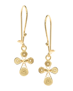 Traditional Filigree Cross Earrings-Trifouri