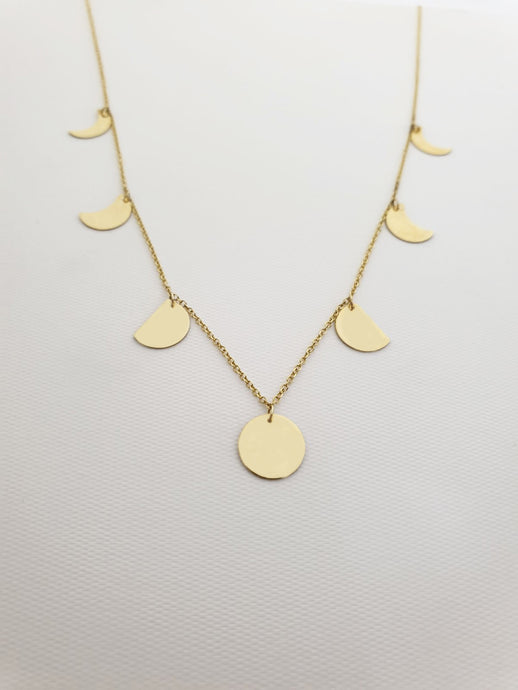 7 Phases of the moon Necklace